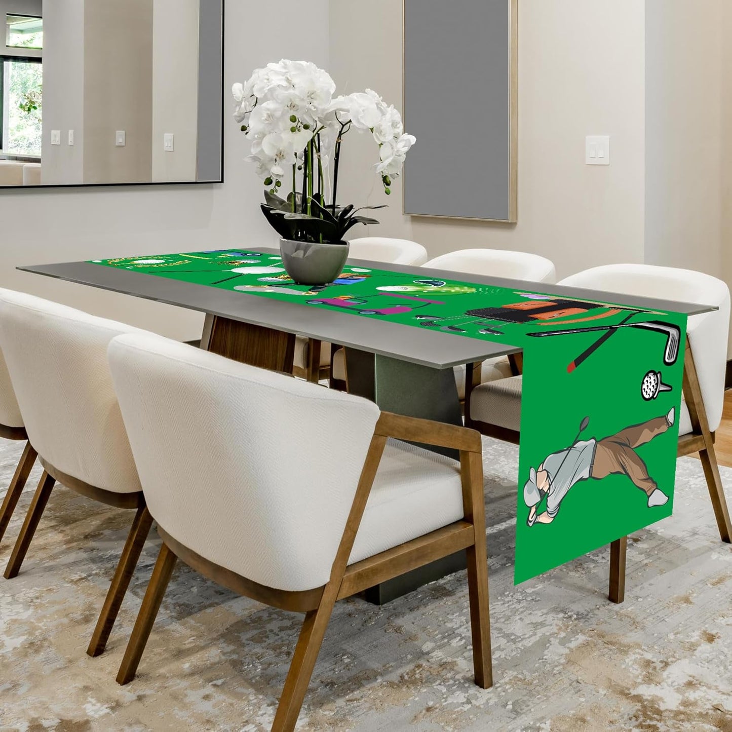 2 Pack Golf Table Runner Party Supplies Decorations Sports Themed Table Cover Birthday Baby Shower Gender Revealed Party Tablecloth-72x12 Inch