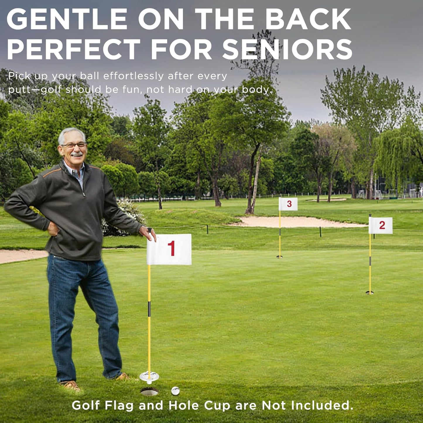 KINGTOP Golf Flagstick - Portable Design, Practice Putting Green Flag Stick for Yard, Club - Golf Pole Pin Flagpole, 3FT or 6FT Heights Available