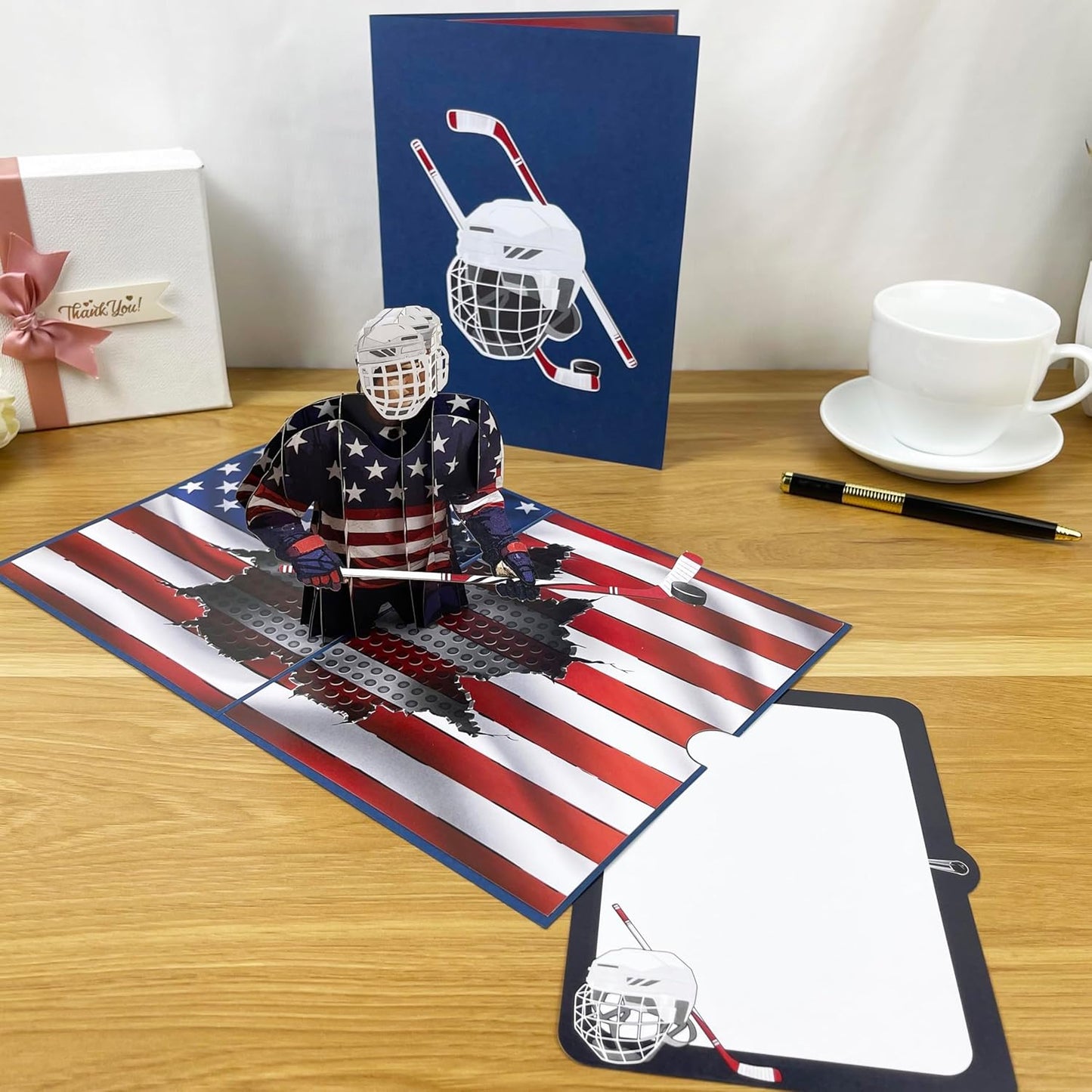 3D Popup Card of Hockey Player, Paper Art & Handicraft, Greeting Card, Birthday, Anniversary, Christmas, Fathers Day Card, Handmade Gift For Him, Men, Dad, Son, Boyfriend, Husband