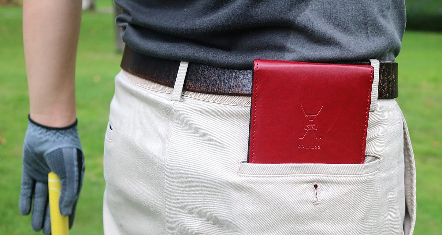 Handy Picks Leather Golf Scorecard Holder | Yardage Book Cover | Scorecard n Pencil Included