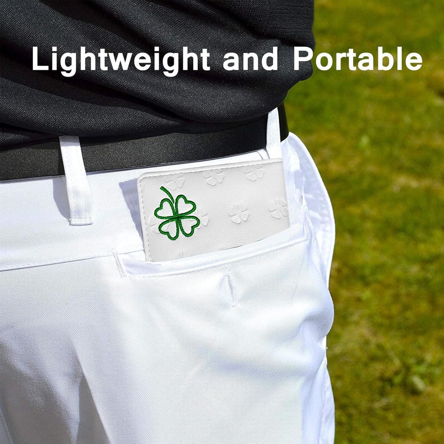 FINGER TEN Golf Scorecard Holder with 2 Free Pencils Value Pack, Premium Leather Yardage Books Cover Weatherproof, Lightweight Portable Score Tracking Accessories for Men Women