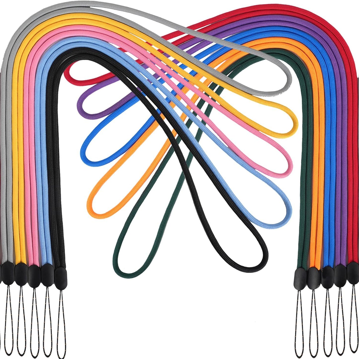 YOUOWO 10 Pack Lanyards Colored Neck Lanyard Straps For Pen Cellphone Whistles id Badges Holder Keys Office Name Badges ID Card (10 Colors - Combination 2)