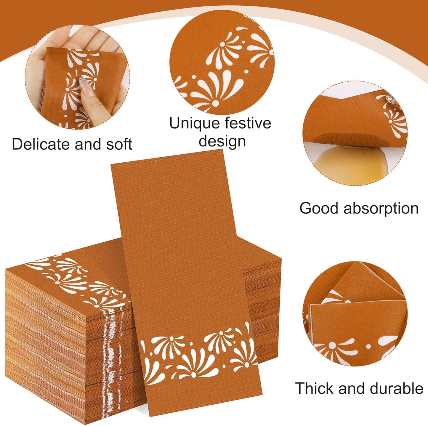 100 Pieces Cielito Lindo Napkins Platos De Barro Disposable Paper Decorative Guest Party Napkins 7.8 x 4.3 Inch Mexican Fiesta Hand Towels for Cinco De Mayo Wedding Birthday Decor