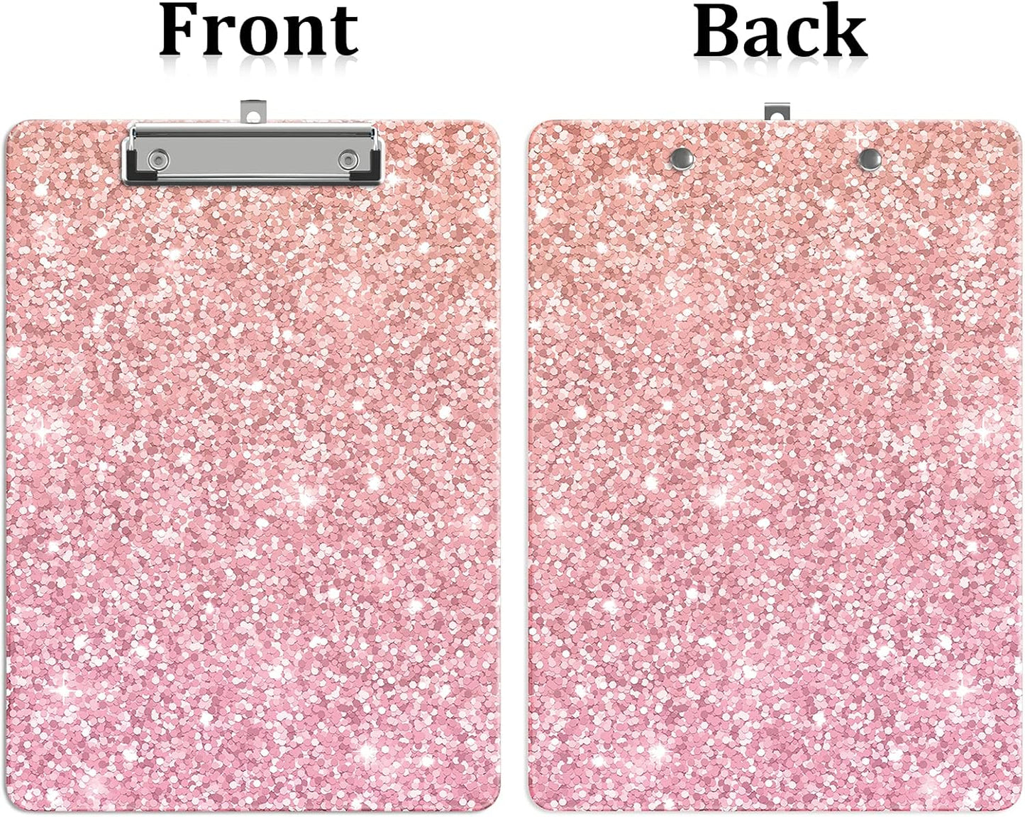 Plastic A4 Clipboards, Cute Clip Board Stardard Letter Size 9 x 12.5 in, Office Decorative for Students Women Men and Kids, Pink Scales