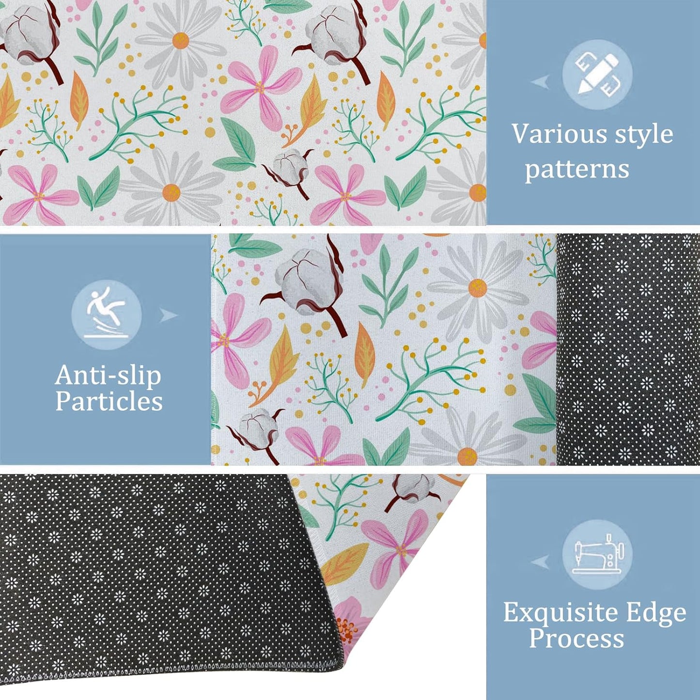 Horror Skull Indoor Door Mat,White and Black Skulls Floor Doormat,17x29.5in,Non Woven Non Slip Rubber Backing Goth Rug for Porch Insider,Bedroom,Kitchen,Doormats Gifts,Rv Camper Decor