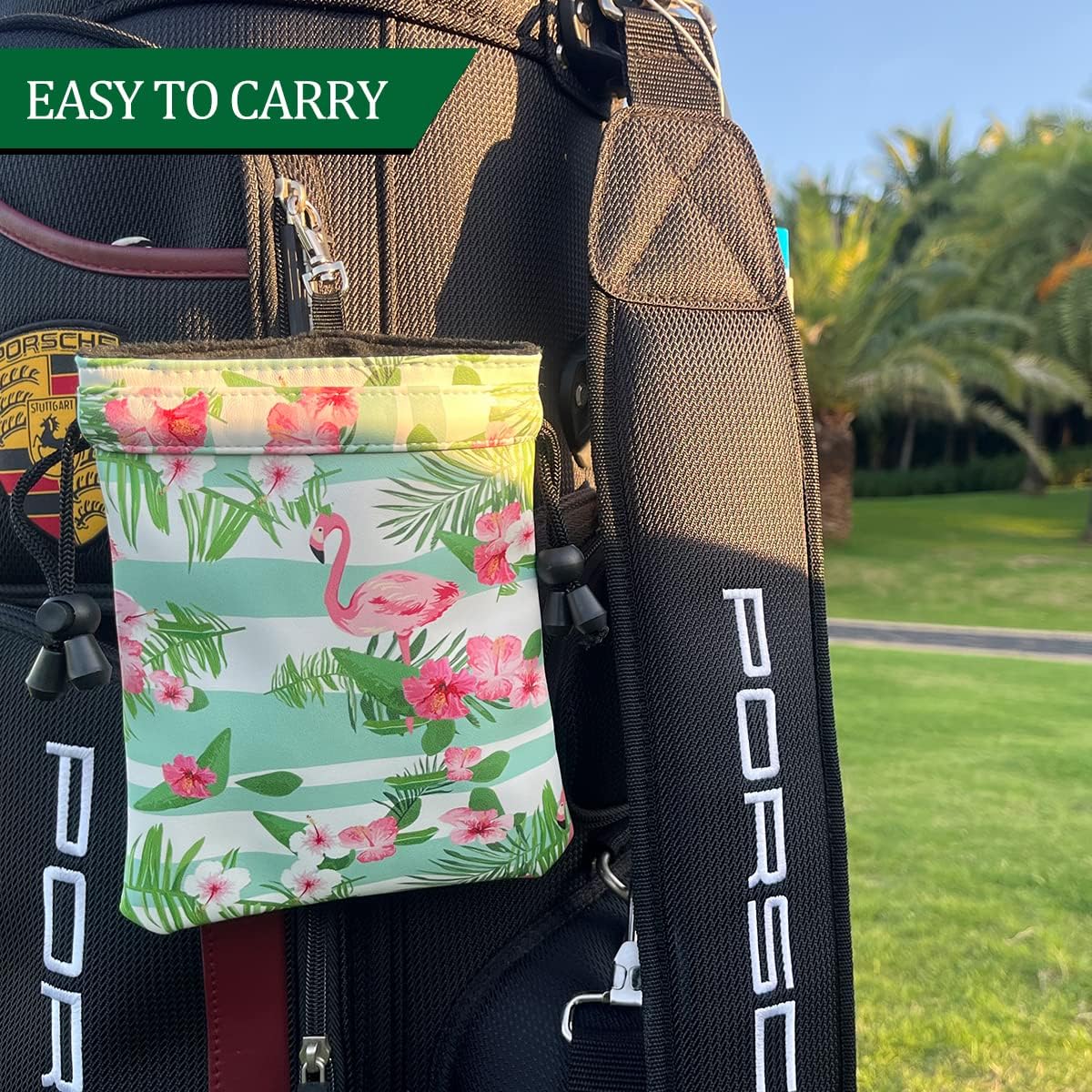 Leather Golf Tee Pouch with Drawstrings - Valuables Bag for Men & Women