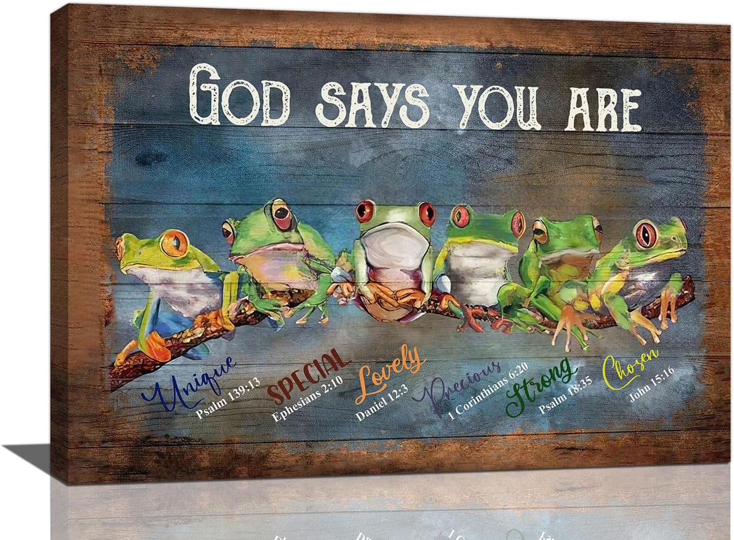 Frog Wall Art, Frogs Pictures Wall Decor God Says You Are Canvas Prints Framed Artwork Paintings Home Office Decorations For Bathroom Bedroom Living Room Kitchen 24l X 16w