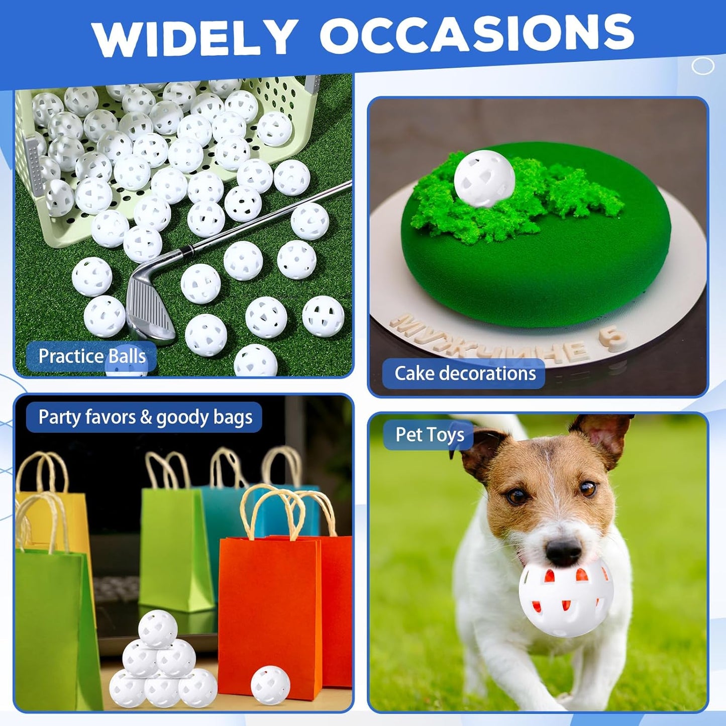 Junkin 50 Pack Practice Golf Balls Limited Flight Plastic Impact Golf Balls 1.65 Inch Hollow Soft Training Resistant EVA Foam Realistic Feel for Indoor Outdoor Swing Training