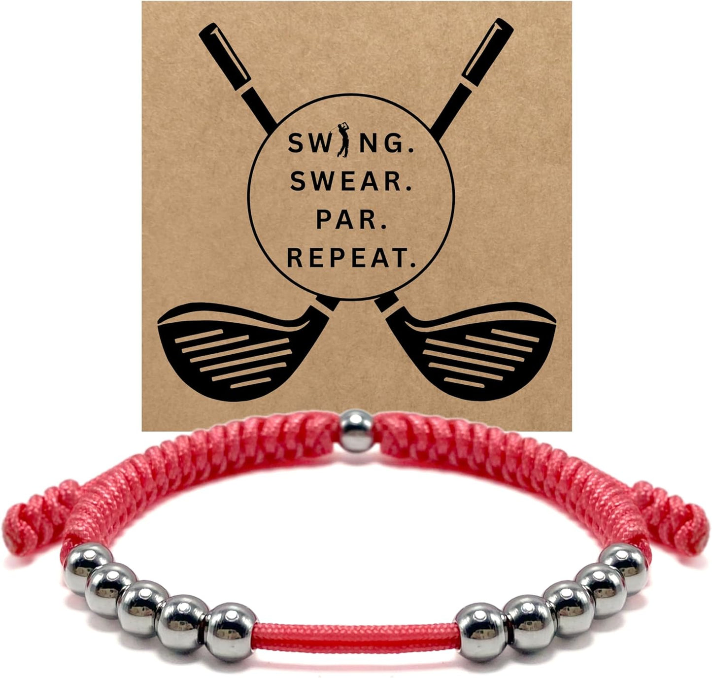 LAMIBEE Premium Golf Stainless Steel 10 Bead Score Counter Bracelet, Golf Stroke Count Bracelet, Resizable Easy Adjust Golf Round Scoring Tracker, Durable Stylish Golf Accessory