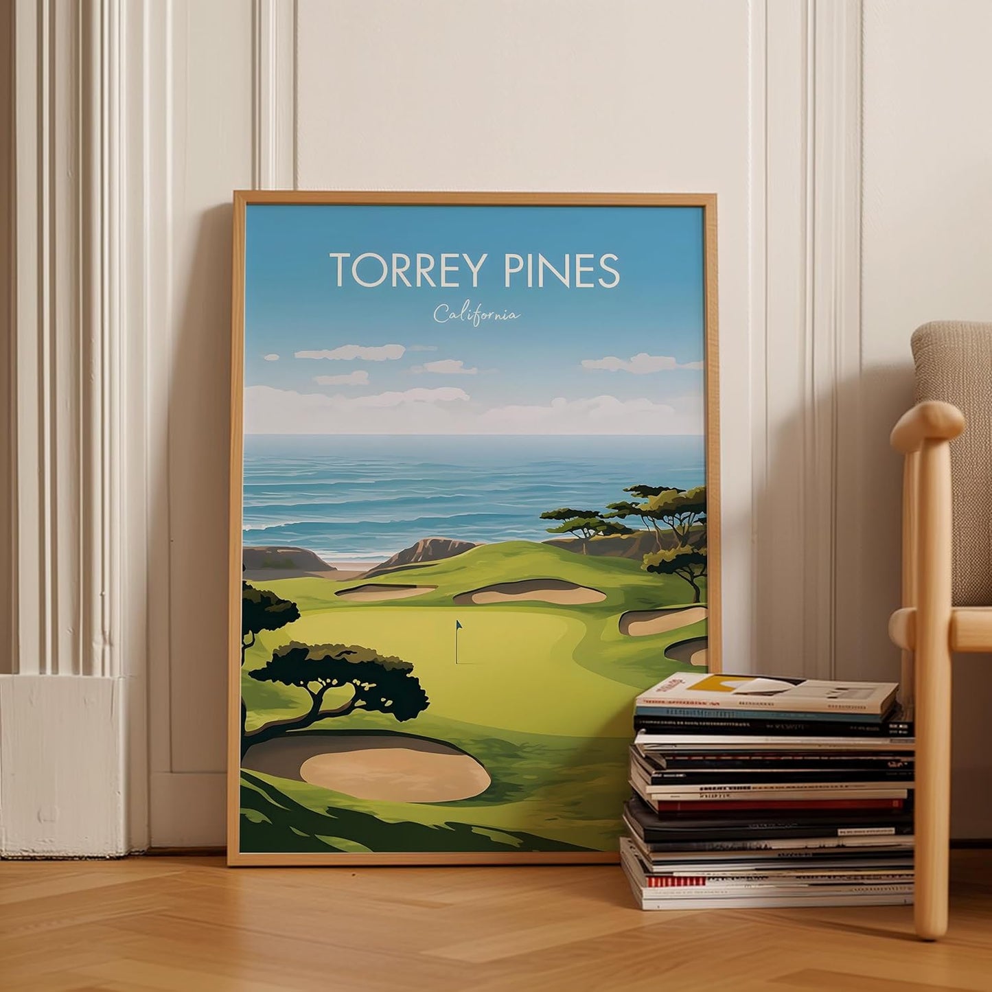 Golf Course Premium Giclee Fine Art Prints - Augusta, Pebble Beach, Pinehurst, Golf Course Posters, Golf Wall Art, Aesthetic Poster for Home Office Decor, Ready to Frame