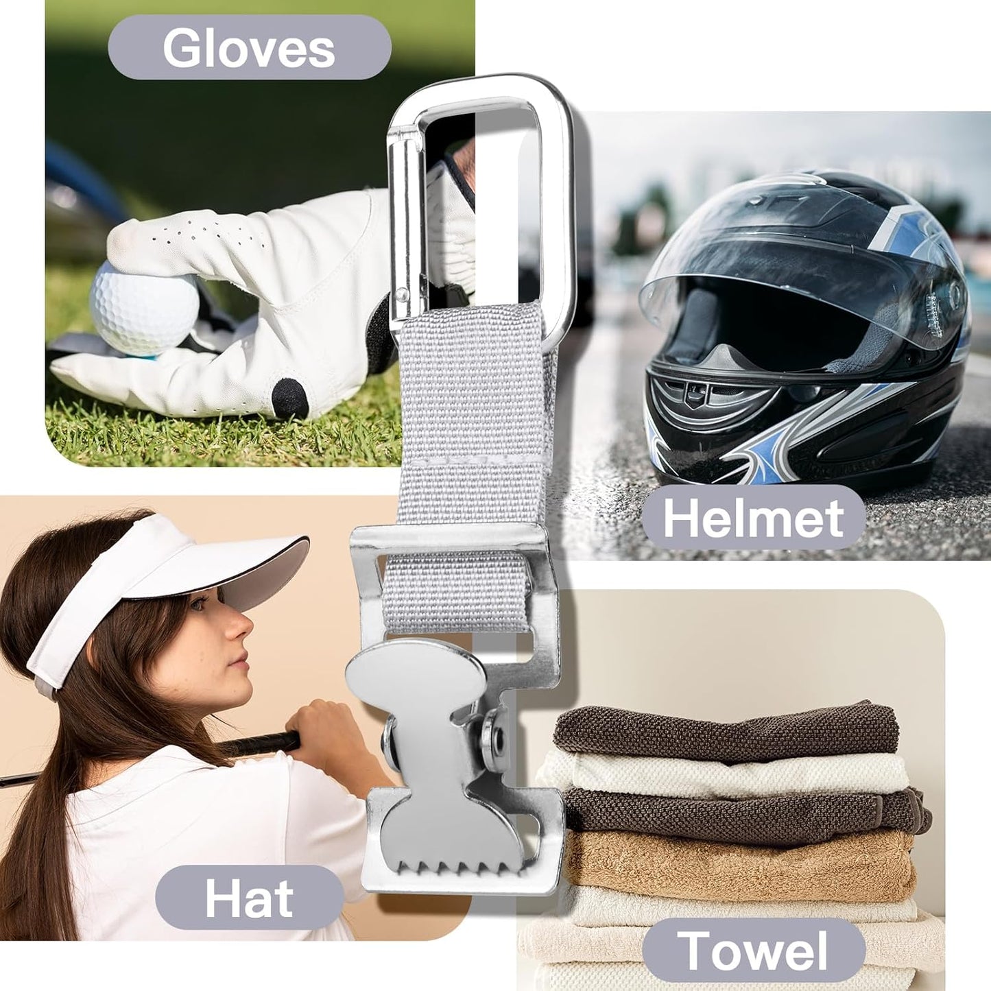 Xxerciz Golf Glove Clip and Belt Holder, Work Safety Glove Keeper With Metal Clips Carabiner for Construction Gloves, Golf Accessories for Men