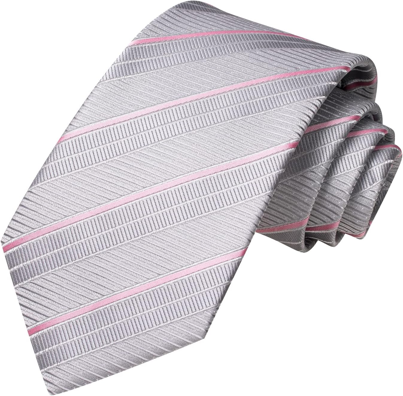 Dubulle Mens Paisley Striped Tie WOVEN Necktie for Men and Handkerchief Cufflinks Set Wedding Formal Business