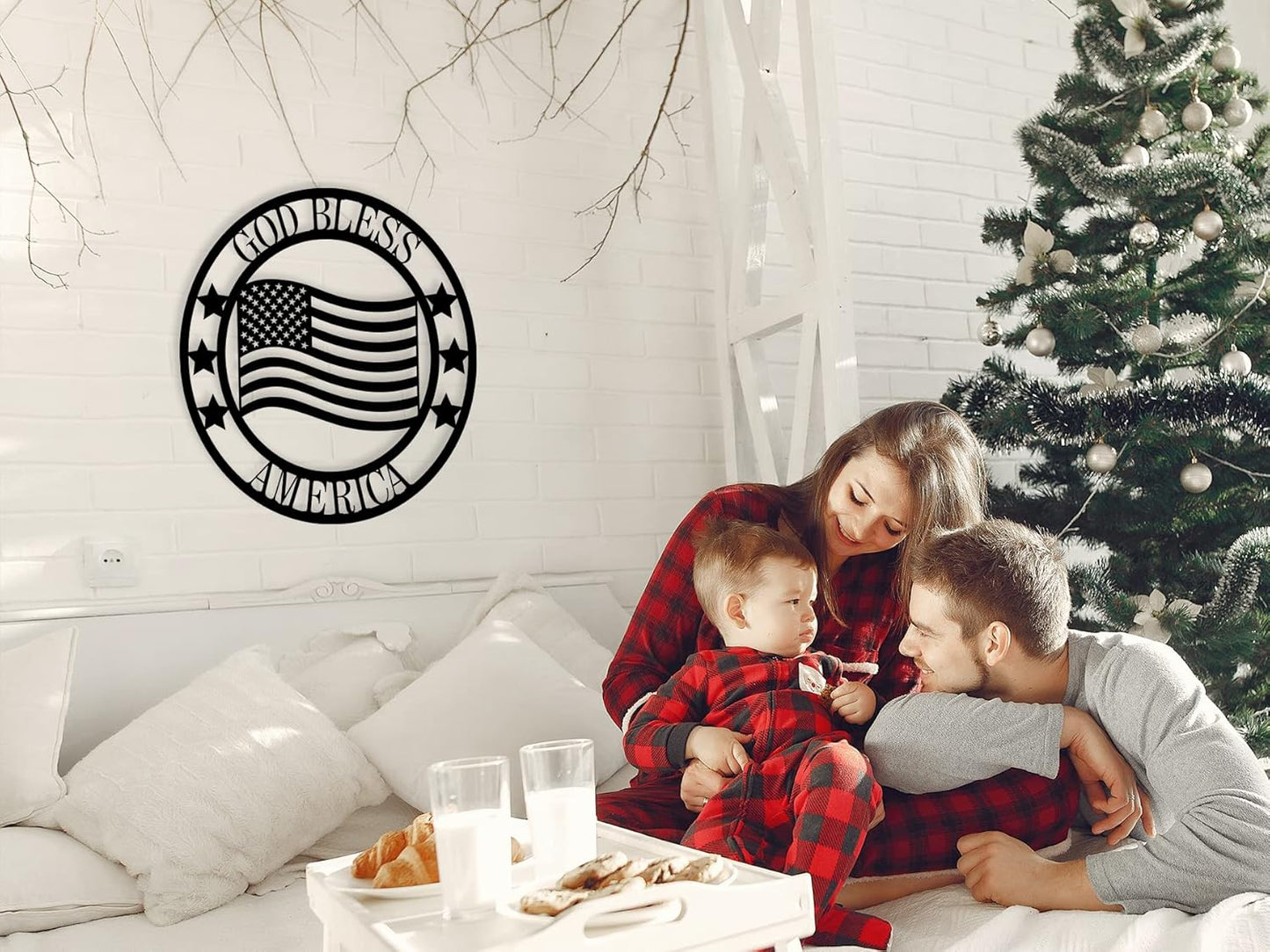 Custom Patriotic Metal Wall Sign Personalized Family Name Last Name Metal Sign American Flag Decor God Bless Personalized Signs Patriotic Home Gift