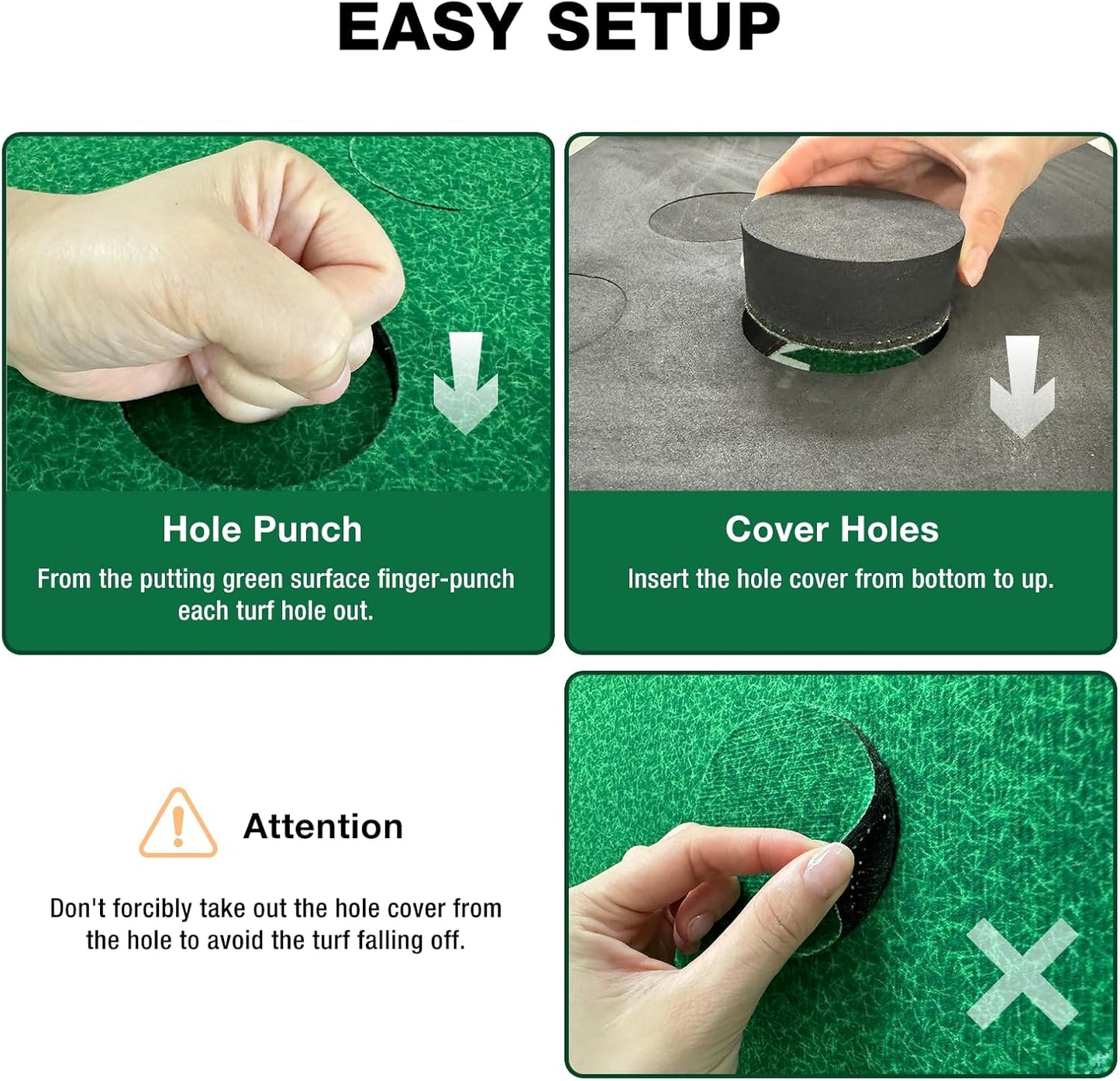 Wekin Indoor Putting Green Mat with 2 Putters, 2 Balls,12 Hole Covers, Golf Training Mat for Party Game, Great Gifts for Men