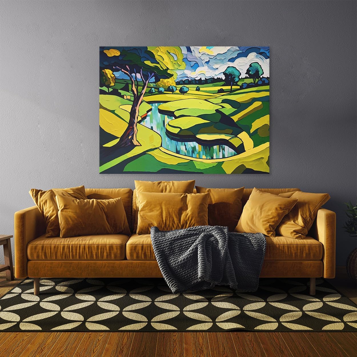 Sense Canvas Golf Course 20 Canvas Art - Home Decor Wall Art Print Poster Painting Small 16x12 / 0.75"