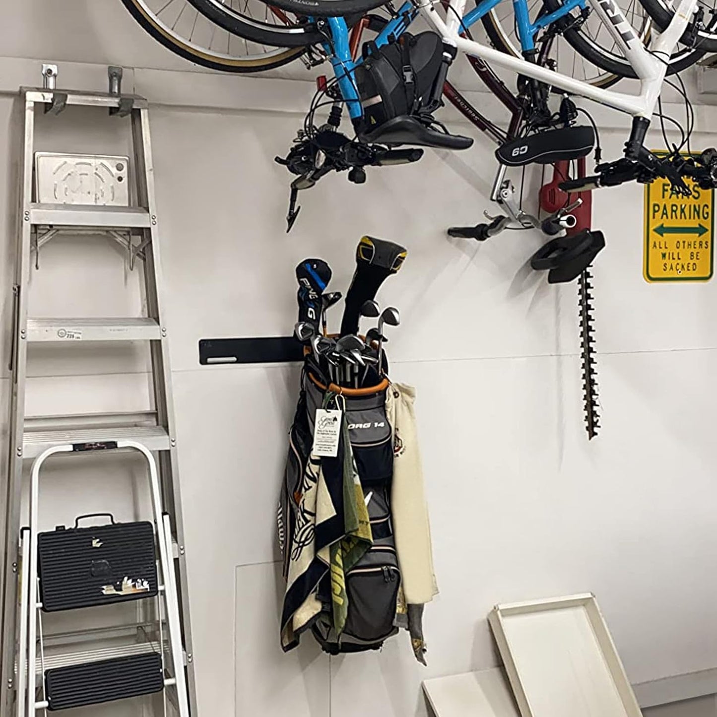 Blat Blat Golf Bag Organizer - Wall Mount Rack for Garage, Expand Storage Space