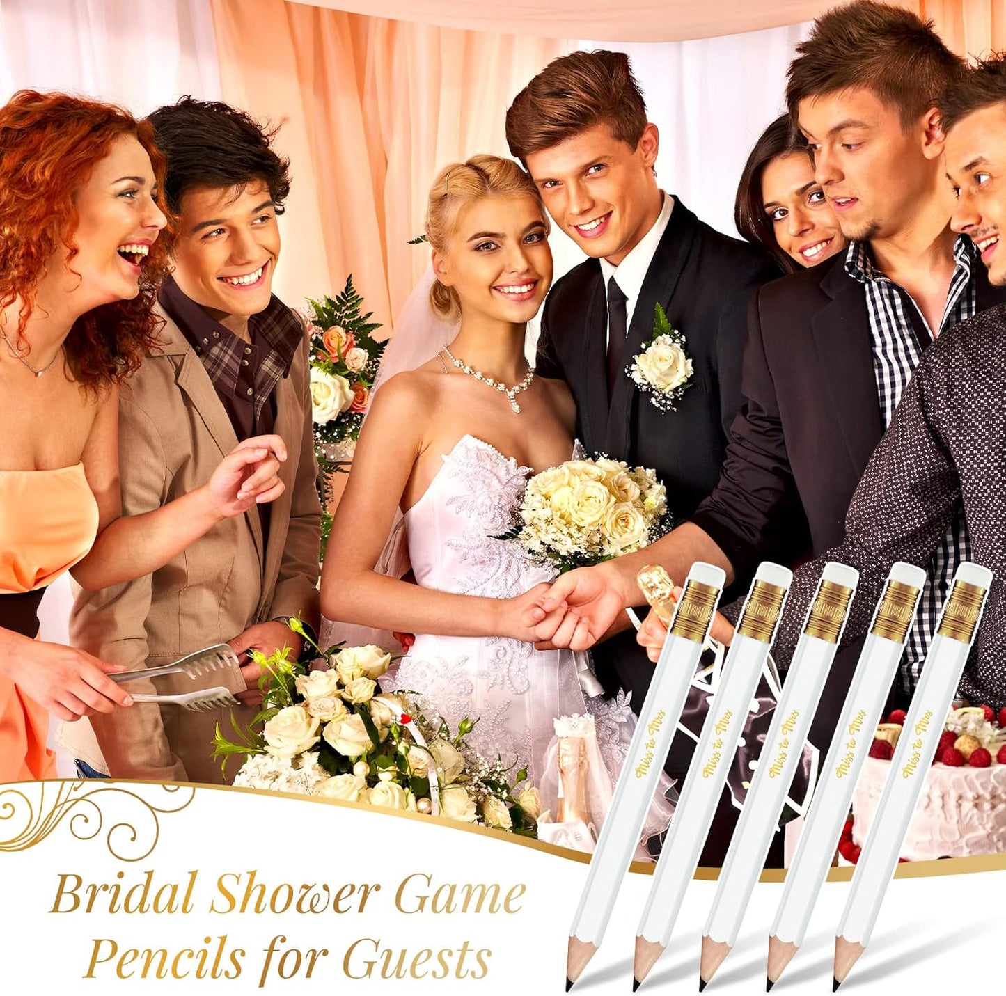 72 Pieces Bridal Shower Game Pencils Wedding Pencils Pre Sharpened Mini Short 4 Inch Game Bridal for Wedding Shower Favors Presents Gifts Golf Classroom School(Novel)