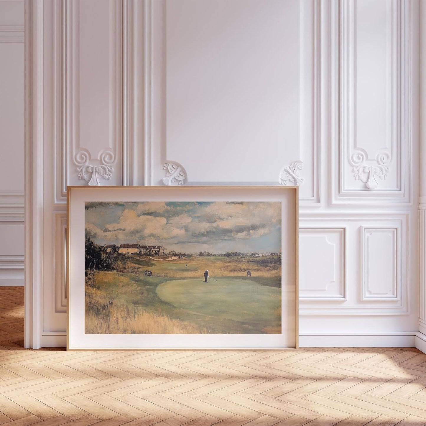 Vintage Golf Course Premium Giclee Fine Art Prints - Antique Style Golf Course Painting Posters, Golf Wall Art, Aesthetic Golfing Poster for Home Office Decor, Ready to Frame