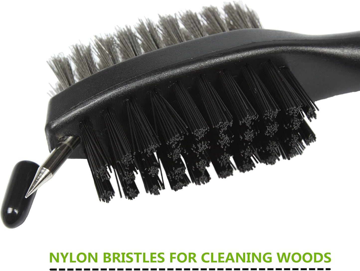 Yoport® Golf Club Brush and Club Groove Cleaner 2 Ft Retractable Zip-line Aluminum Carabiner, Lightweight and Stylish, Ergonomic Design, Easily Attaches to Golf Bag