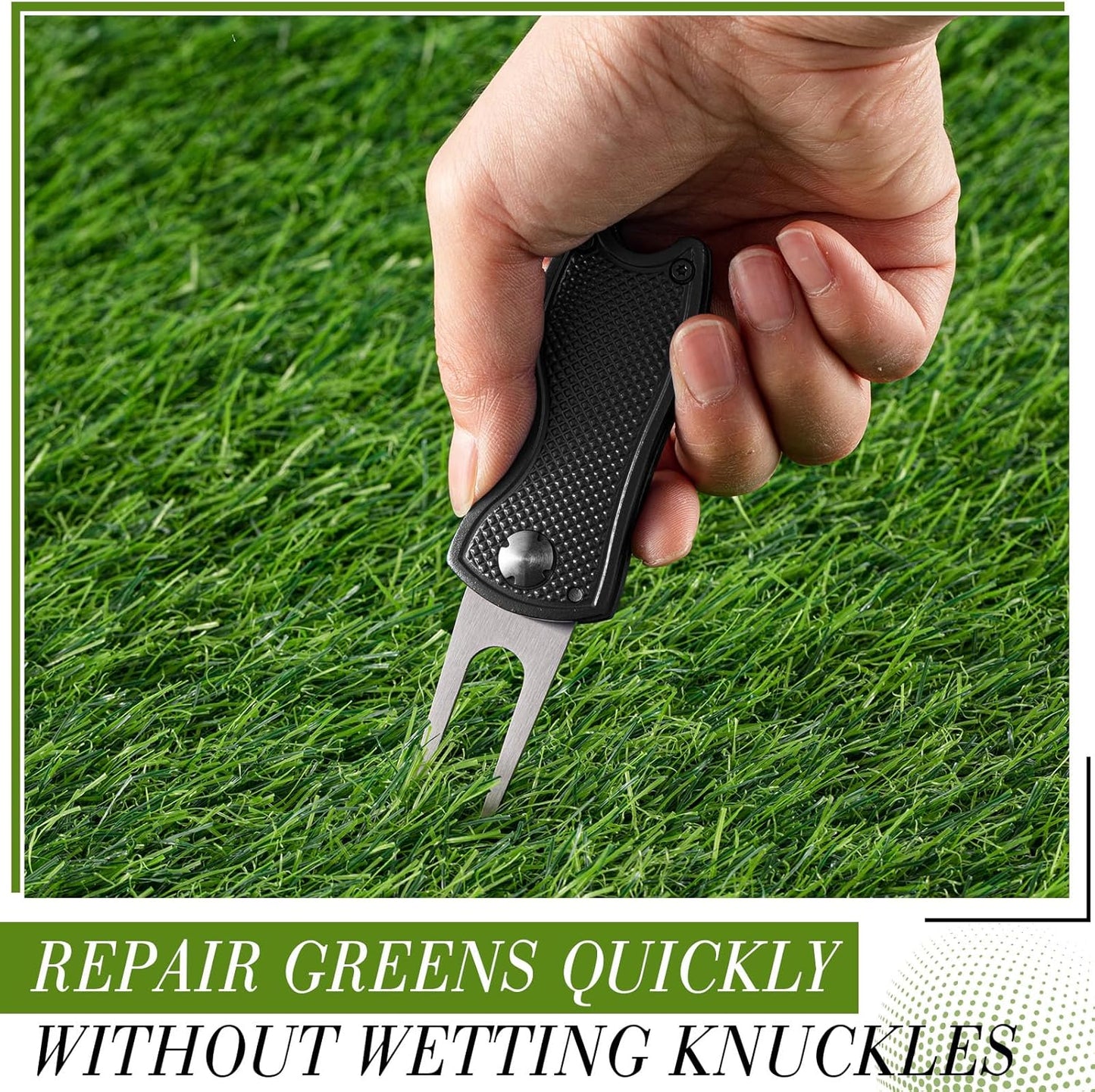 Poen 12 Pcs Golf Divot Tool Golf Repair Tool with Magnetic Ball Marker and Popping Button Metal Foldable Switchblade Repair Fixer for Golfers Prizes