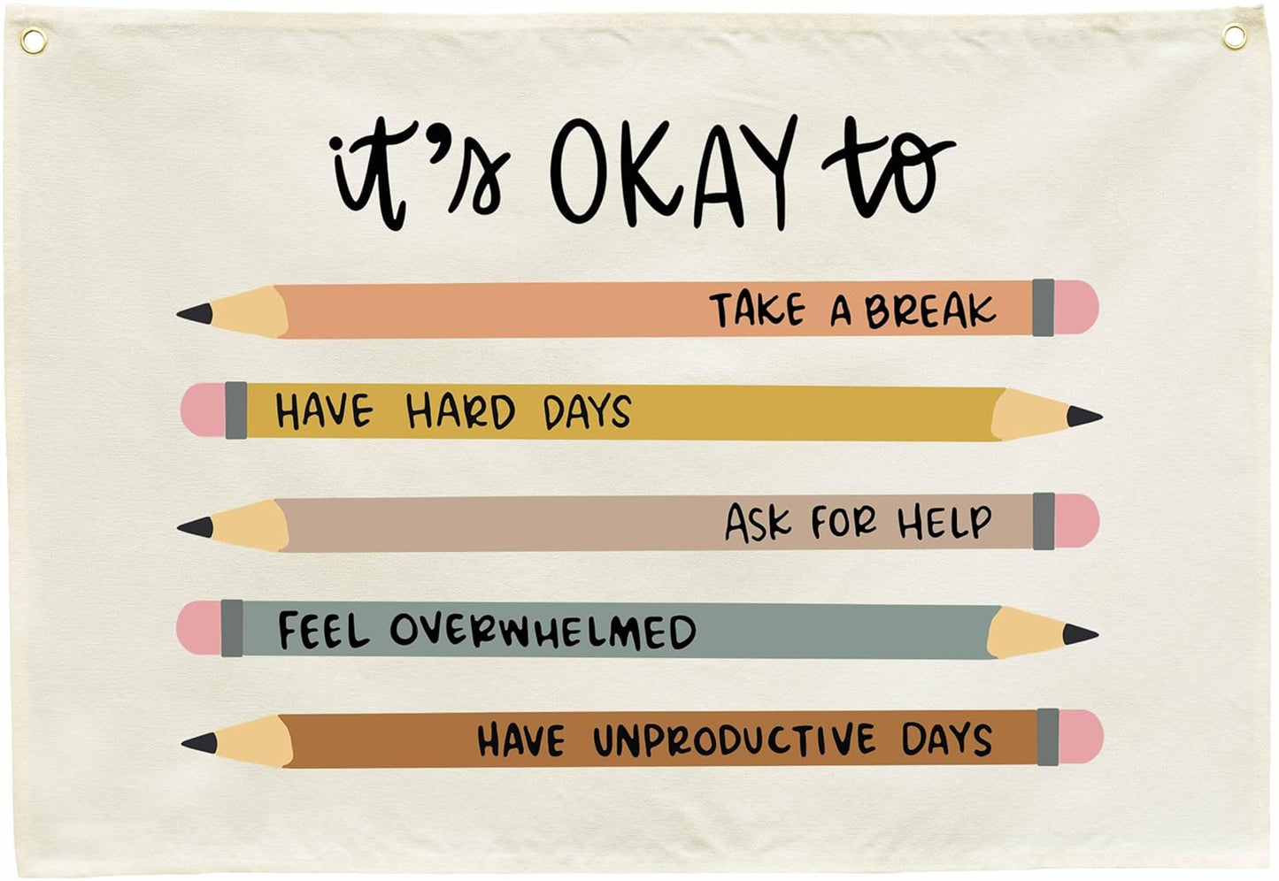 Classroom Wall Poster-Classroom Decor-Teacher Gift-Nursery Decoration-Hanging Rectangle Banner Flag Wall Decor-Positive Affirmation Growth Quote-It Is Okay to Take a Break-28.5"L×20"W