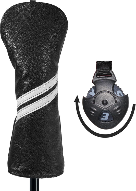 Golf Club Head Covers - 4pcs or 1pc Golf Accessories Club Covers Set for Woods and Driver Fairway Hybrids with Interchangeable Tags