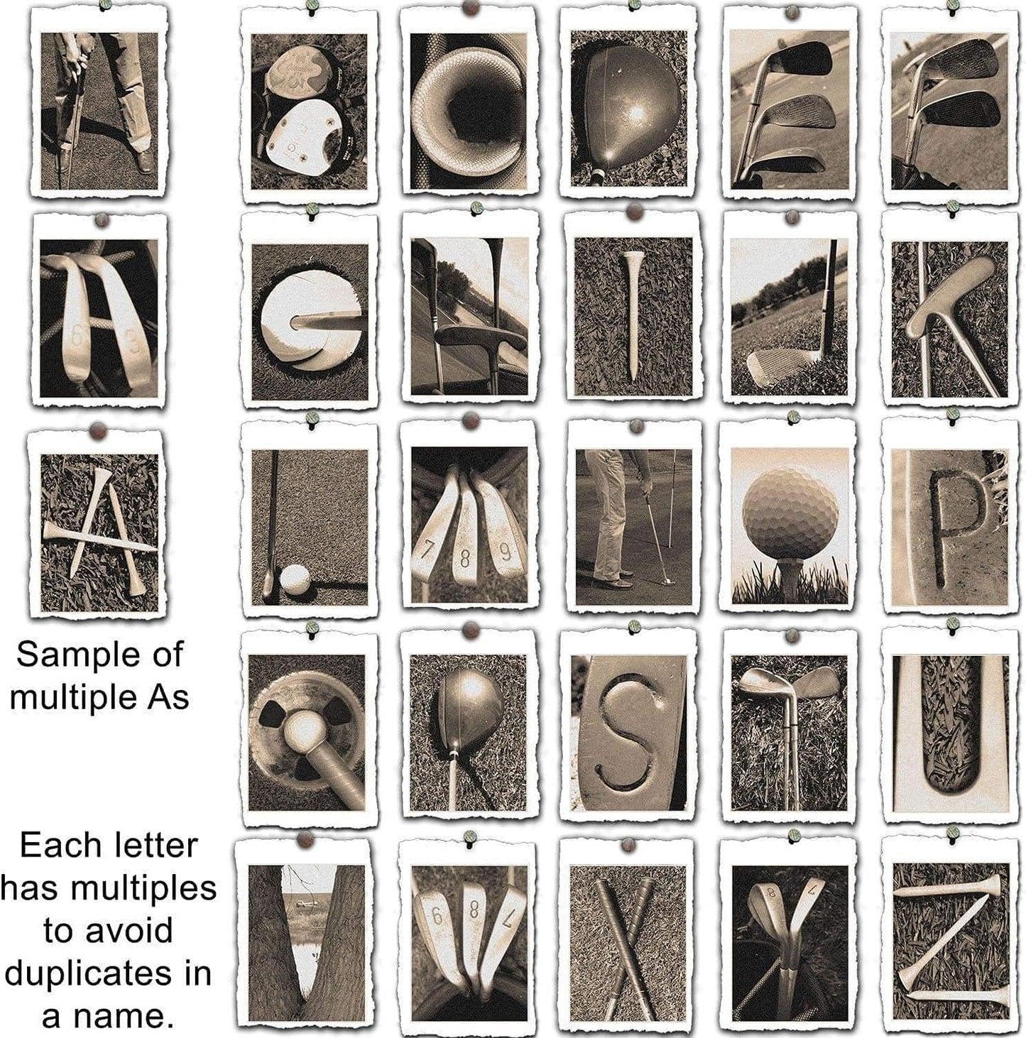 Personalized Golf Name Art - Perfect and unique customized gift for the golfer or golf enthusiast (9.5 in x 26 in Block Mount - VINTAGE)