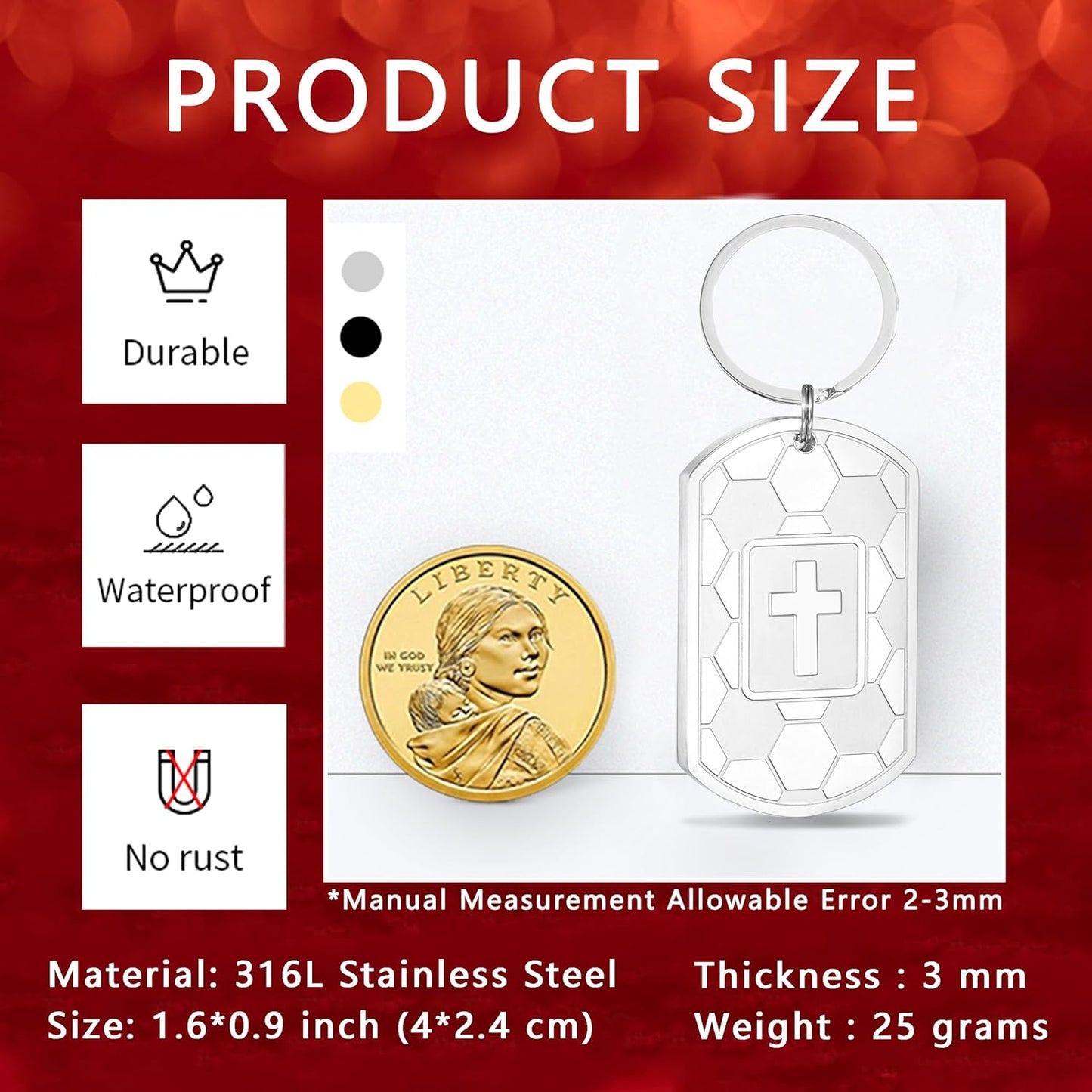 Football/Baseball/Soccer/Basketball Keychain for Men First Communion Baptism Confirmation Mens Gifts