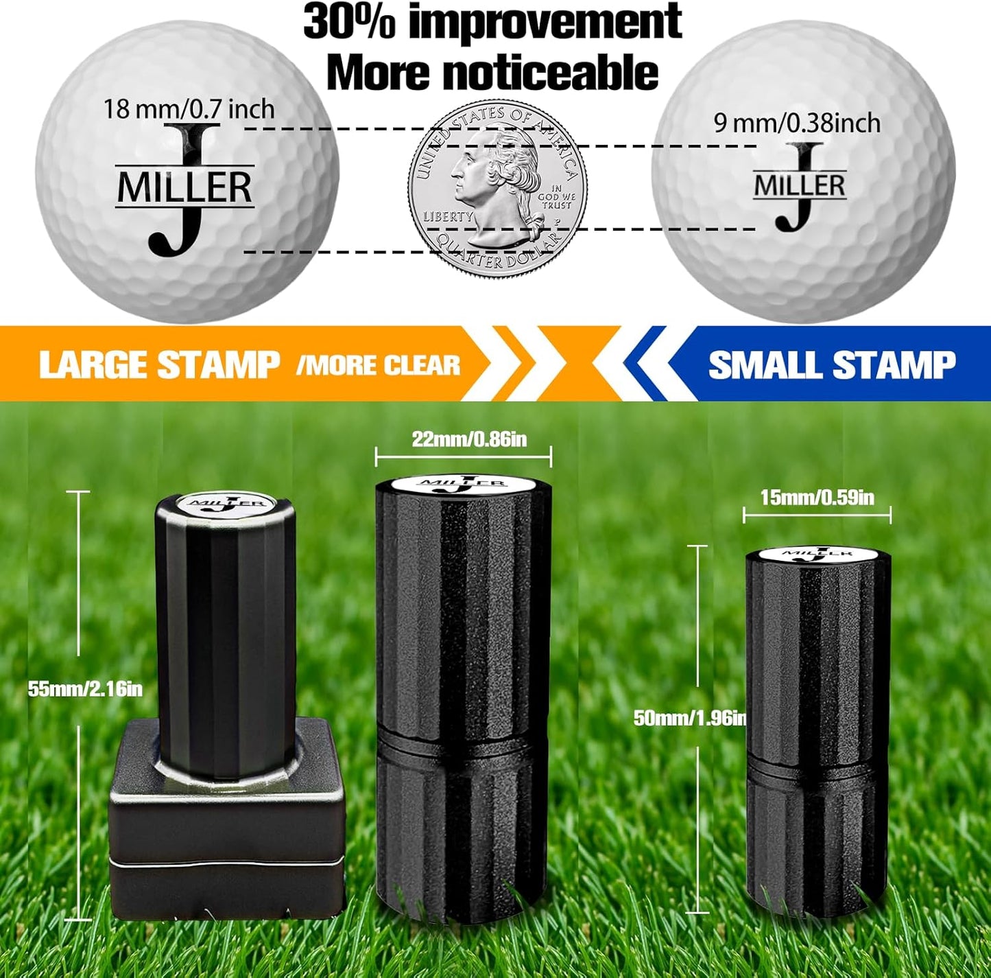 Custom Golf Ball Stamps, Personalized Waterproof Golf Ball Marker with Ink, Customized Golf Accessories Gifts for Men Women Golfer