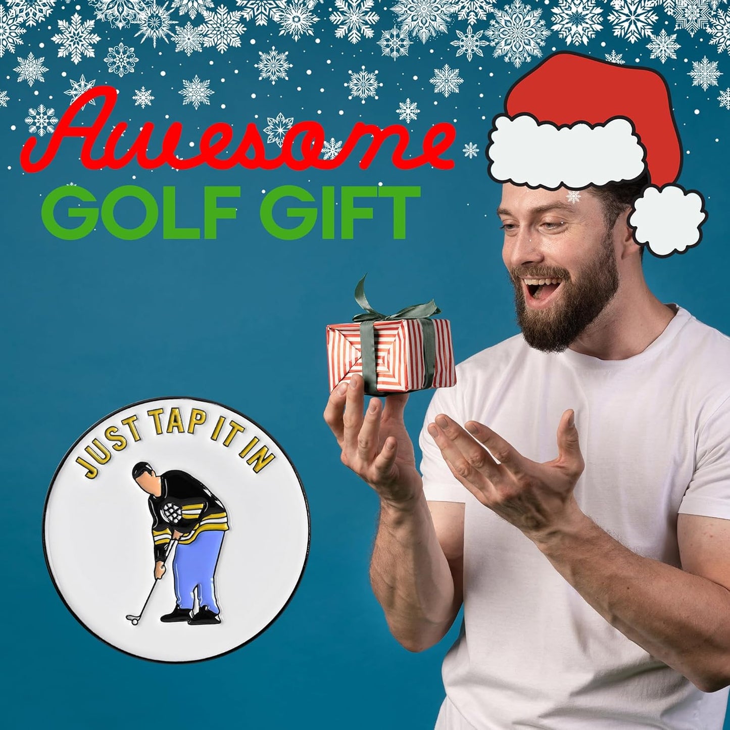 ZEETY Funny Golf Ball Marker with Magnetic Hat Clip – Golf Accessories for Men and Women, Great Golf Gift for Players with Attitude