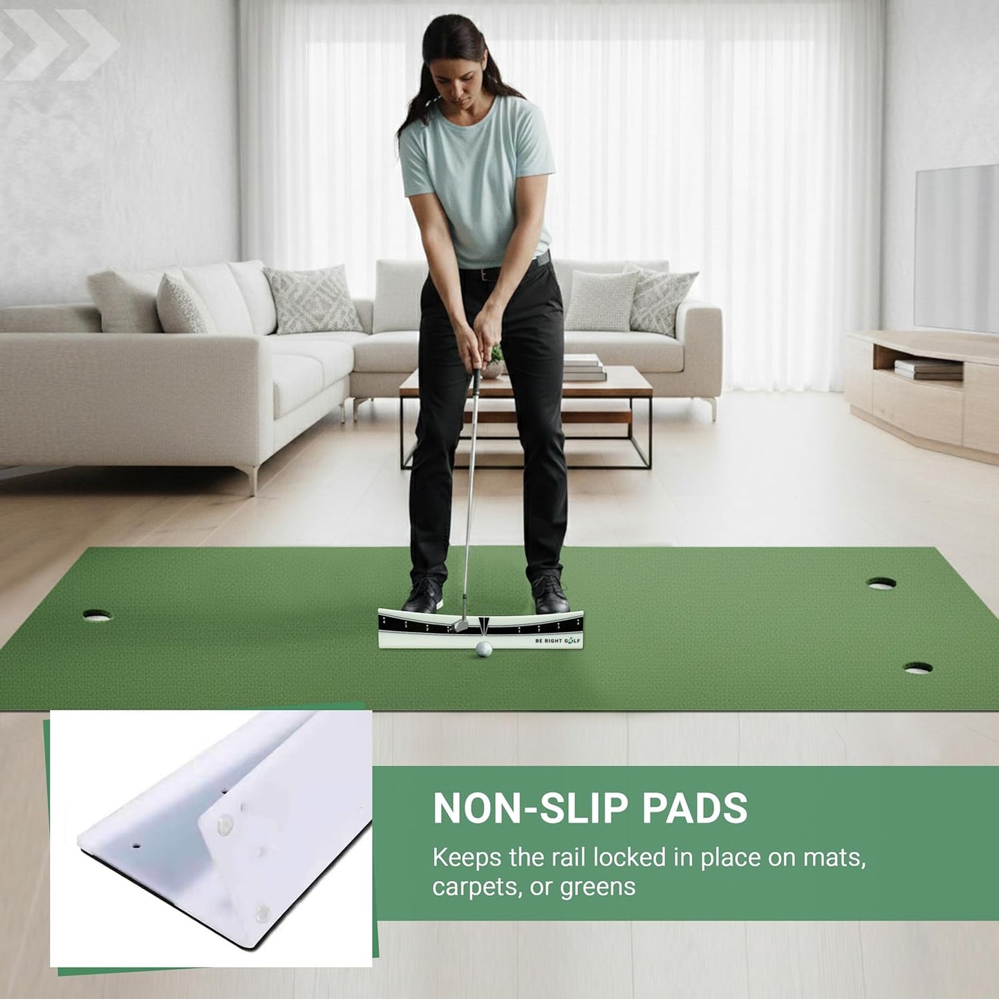 Putting Plane Rail – Portable Golf Putting Stroke Trainer for Indoor & Outdoor Use – Golf Training Aid for Putting - Improve Accuracy, Distance Control & Consistency
