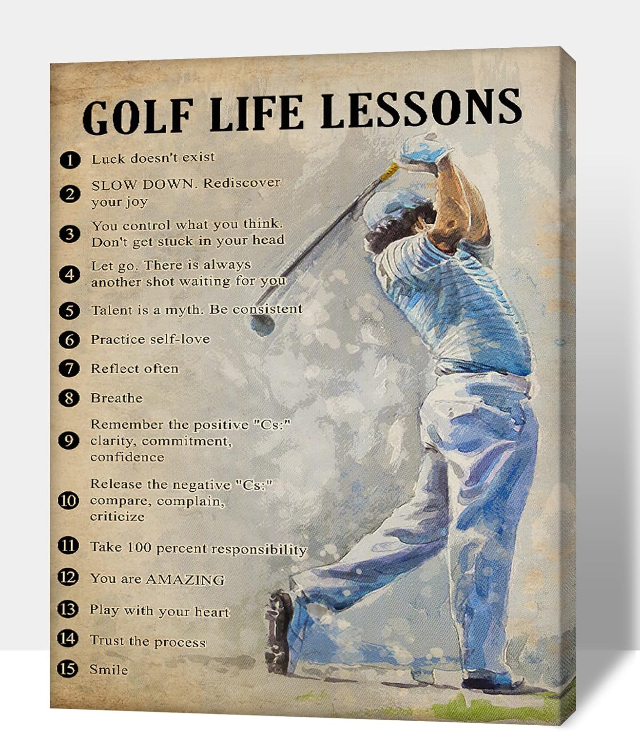 GUTTATY Golf Wall Art, Vintage Golf Pictures Posters Canvas Print Wall Decor for Golfer's Man Cave Home Ofice Ready to Hang (32x48 Inches)
