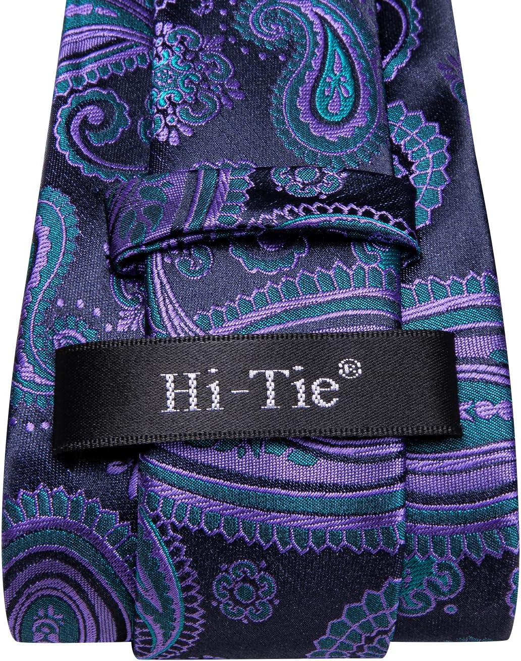 Hi-Tie Men 63inches Tie Set Extra Long Necktie Paisley Tie Pocket Suqare Cufflinks Big and Tall Men Tie