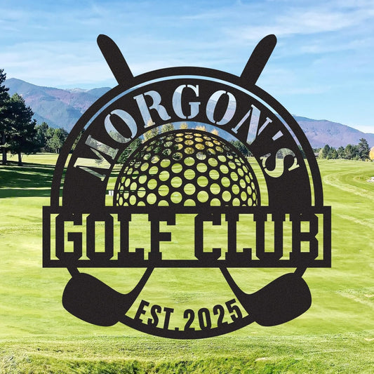 Personalized Golf Metal Wall Decor, Custom Name Sign, Porch Signs Outdoor, Home Deocr, Vintage Golf Wall Art for Man Cave Office Garage Bar Pub, Personalized Golf Gifts for Men Dad Color03