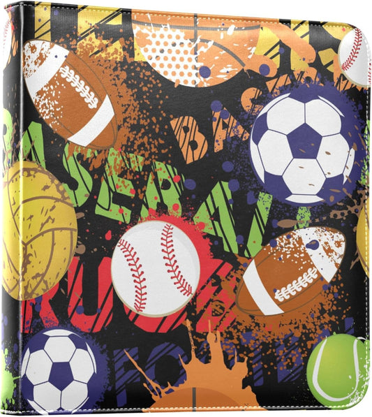 Fisyme Sport Ball Photo Album Self Adhesive DIY Scrapbook Album for 2x3 4x6 5x7 6x8 Pictures 20 Pages Memory Book for Family Wedding