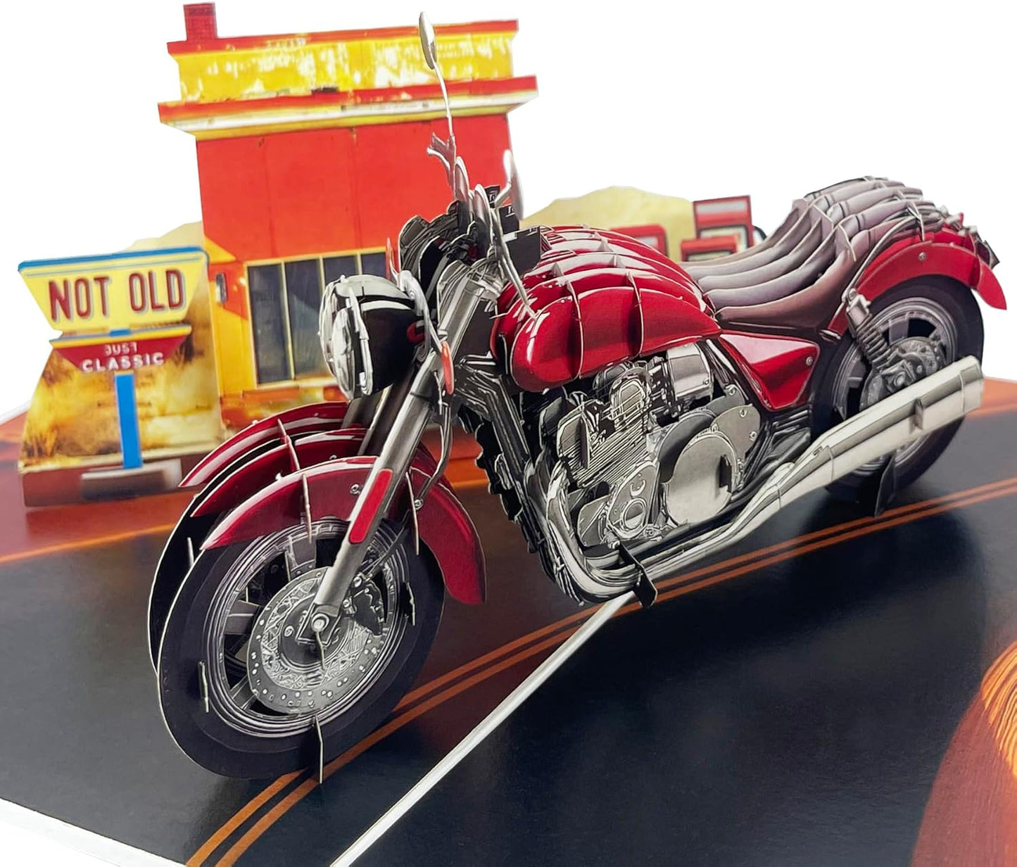 3D Motorcycle Popup Card - Handmade Biker Paper Art for Birthday, Anniversary, Christmas, Father’s Day - Unique Gift for Him, Her, Dad, Son, Husband, Wife, Motorcycle Lover