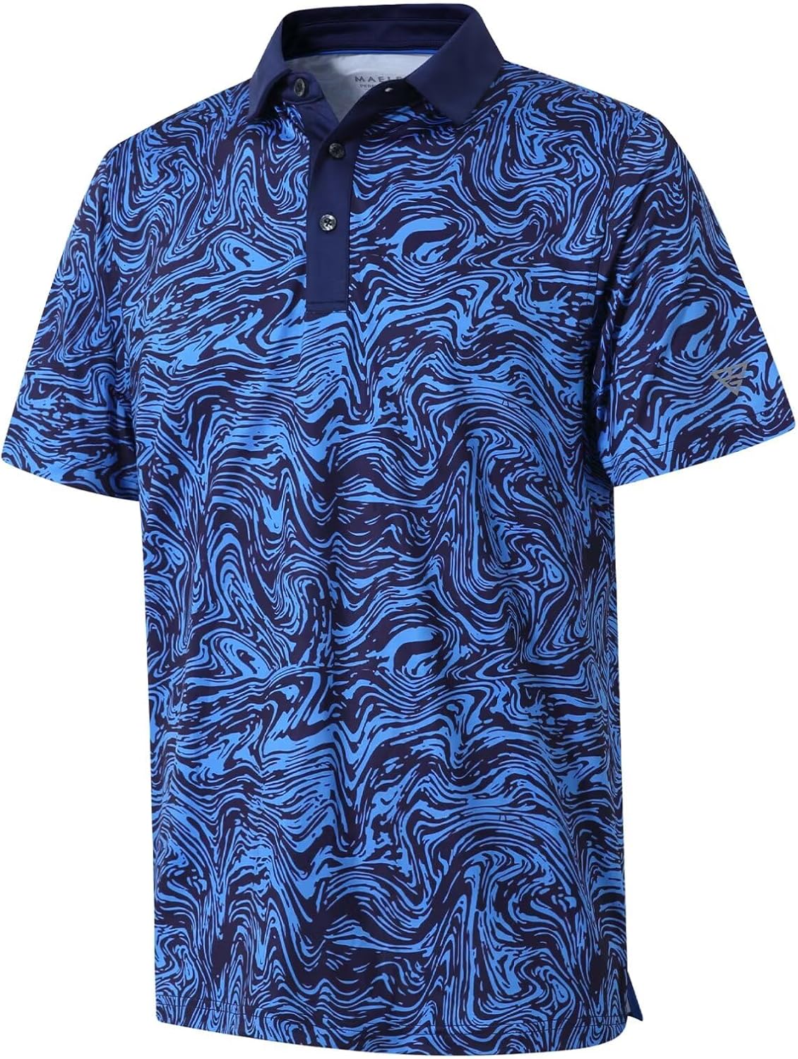 Golf Shirts for Men Dry Fit Short Sleeve Print Performance Moisture Wicking Polo Shirt