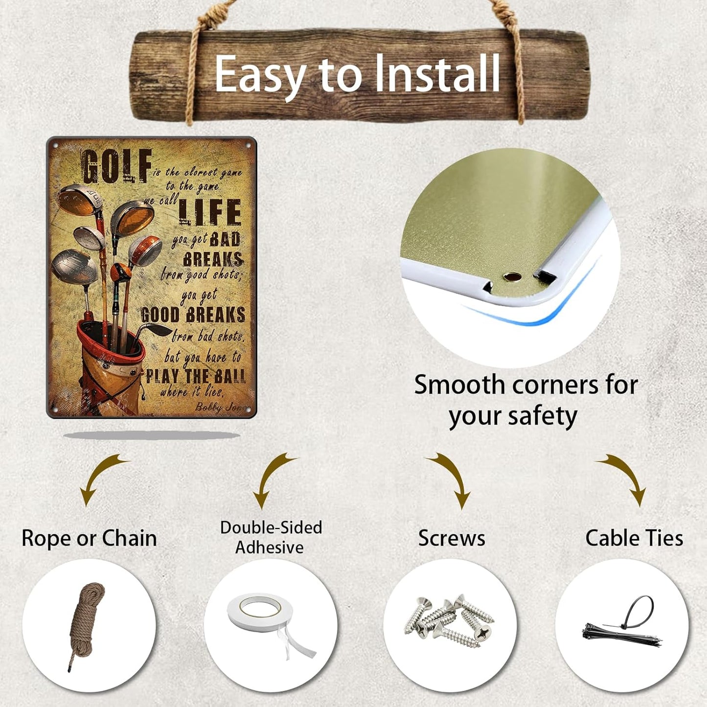 Vintage Golfing Golf Life Metal Tin Sign 12x16 Inch for Home Club Man Cave