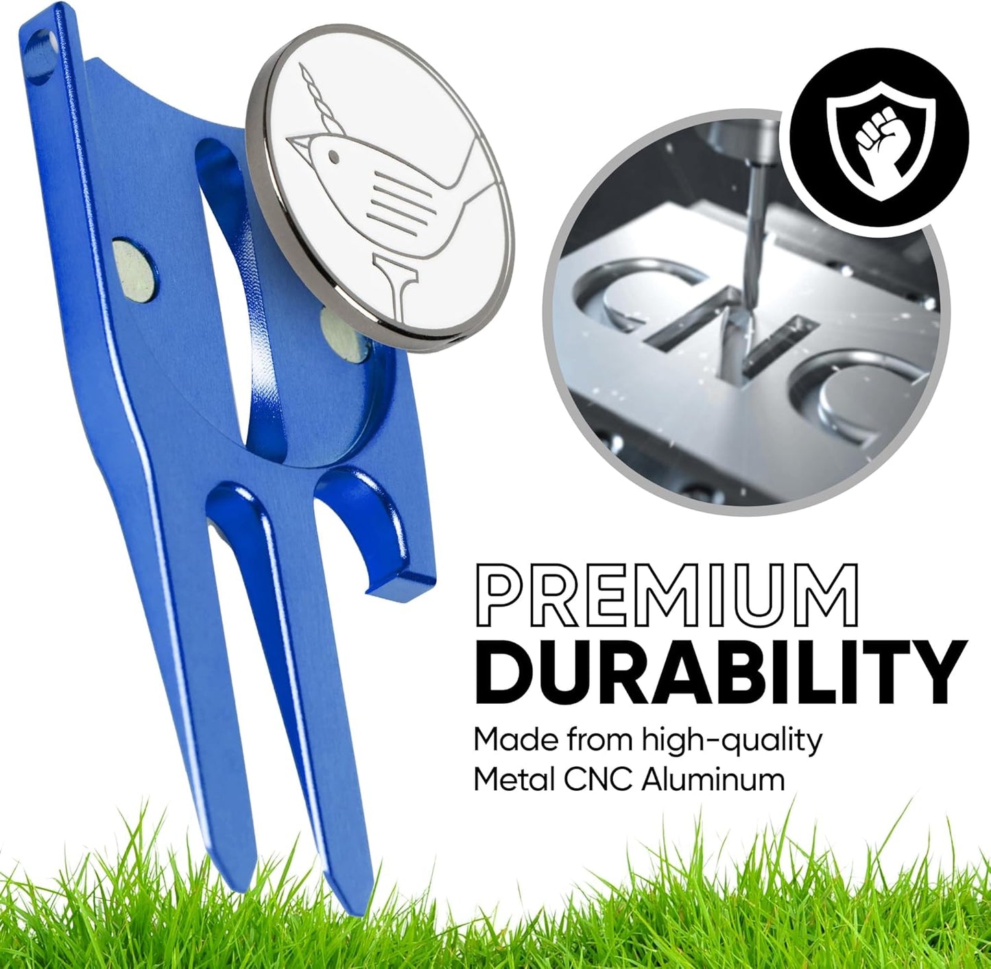 Birdicorn Golf Divot Repair Tool & Golf Ball Marker 6-in-1 Golf Divot Tool