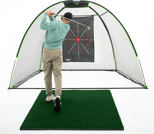 Hitting Net with Target Knotless Golf Net for Indoor and Outdoor Practice - Arrives Ready to Assemble and Use