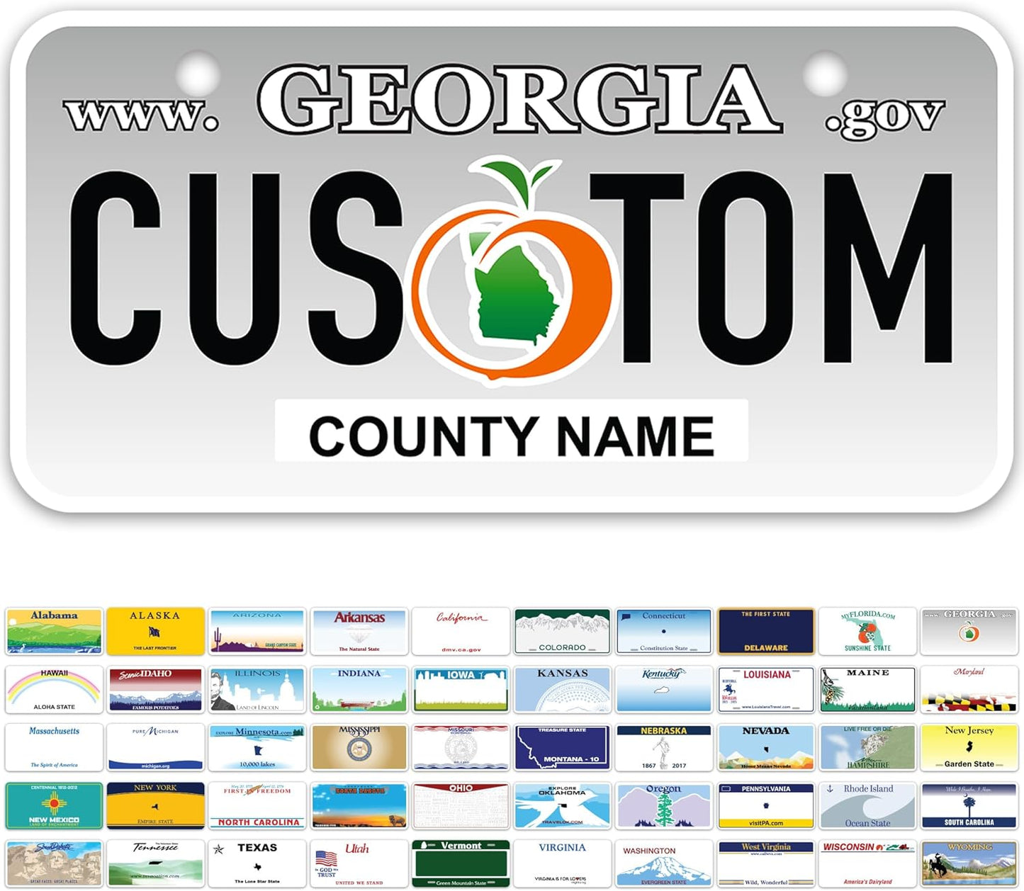 Mini License Plates, Personalized License Plates, Custom for Car, Bikes, ATV, Kids Car, Golf Cart, Jeep, 2x4 Inch, Rust-Free Fade Resistant Aluminum, USA Made by My Sign Center (Georgia)