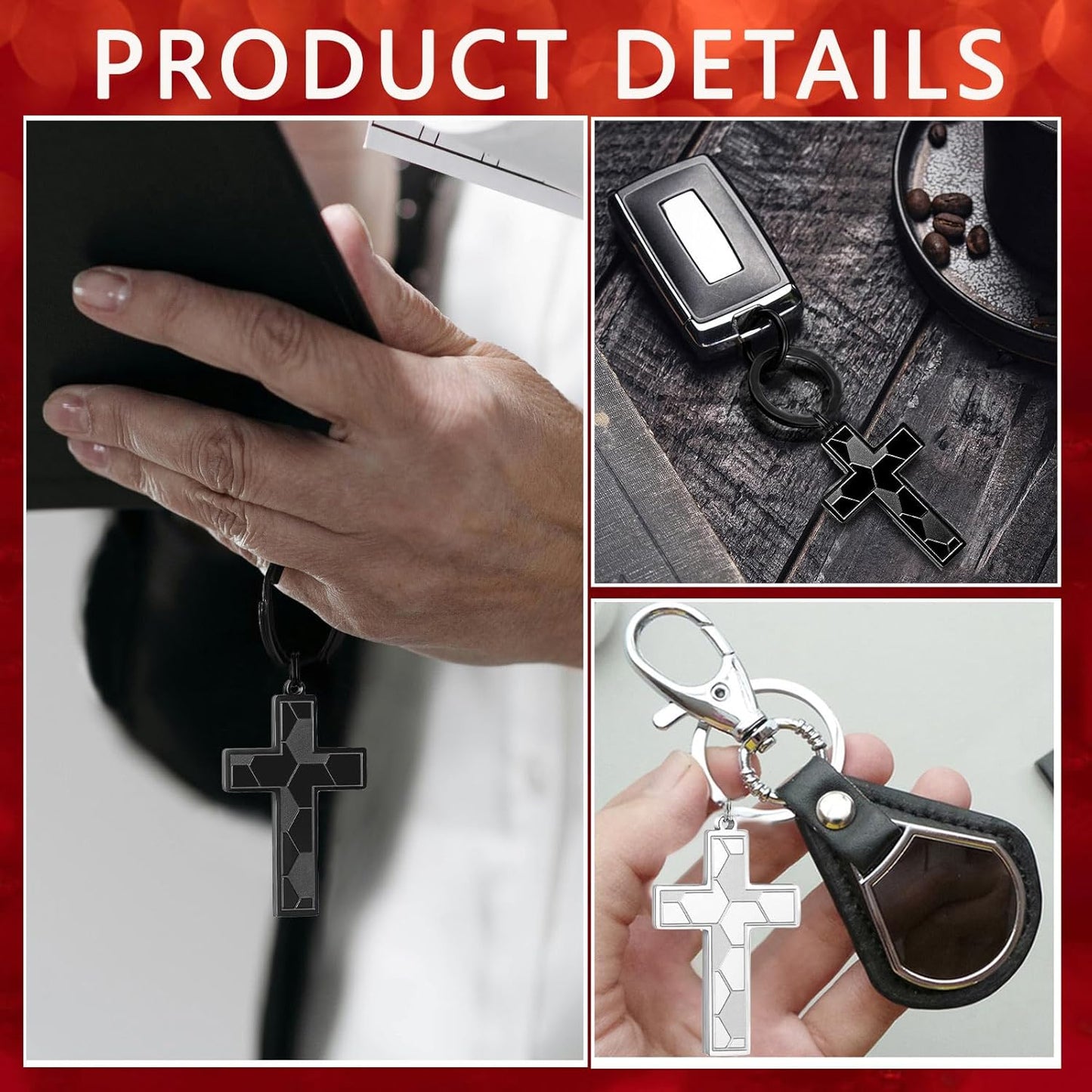 Football/Baseball/Soccer/Basketball Cross Keychains for Men First Communion Baptism Confirmation,Mens Gifts