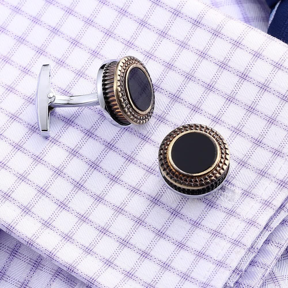 S&W Wedding Cufflinks for Men Cuffs with Gift Box Business for Tuxedo Shirts