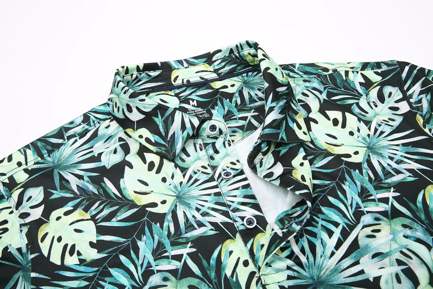 Alex Vando Mens Hawaiian Golf Shirt Moisture Wicking Digital Print Golf Shirts for Men