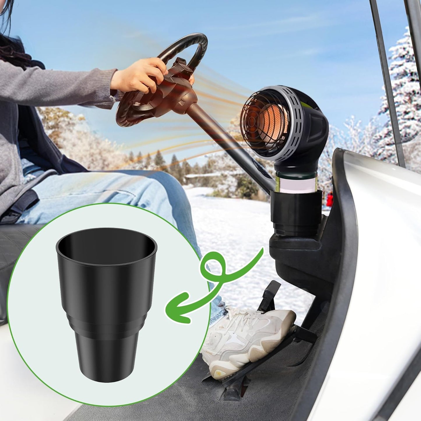 10L0L 2 Pack Golf Cart Cup Holder, Dash Adapter for Portable Propane Heater Cylinder, Universal Replacement Drink Holder for Yamaha EZGO Club Car