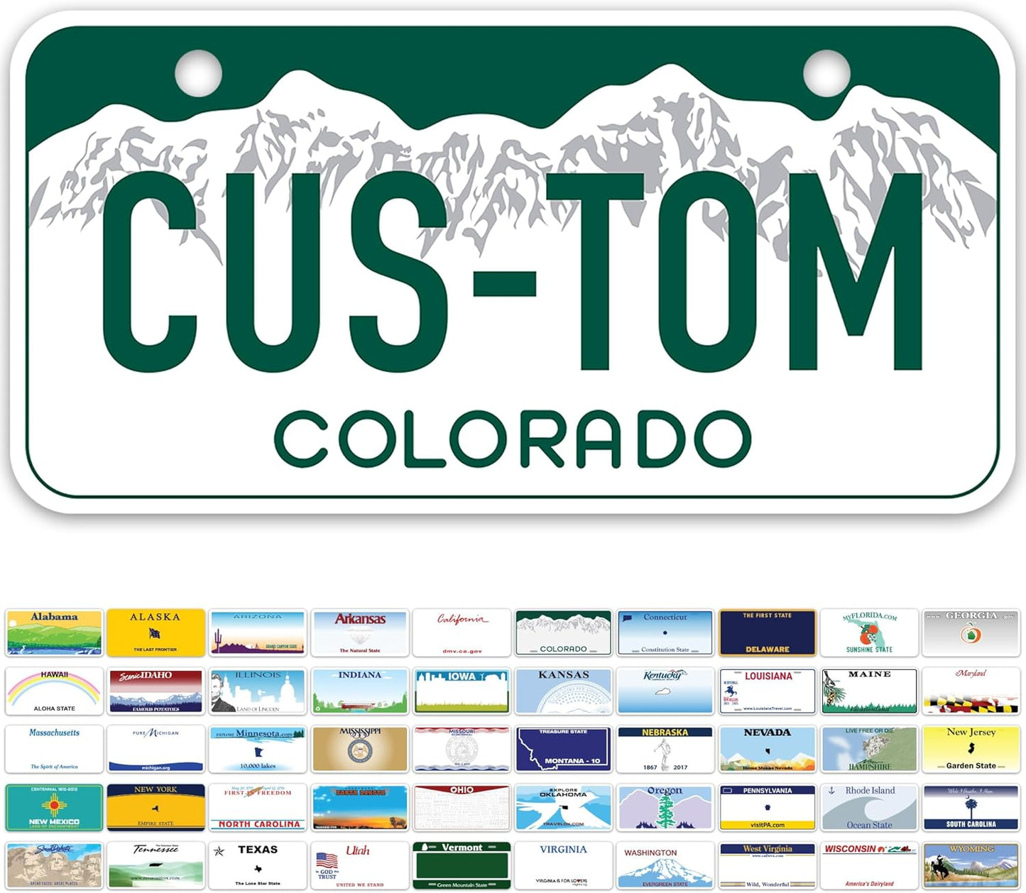 Mini License Plates, Personalized License Plates, Custom for Car, Bikes, ATV, Kids Car, Golf Cart, Jeep, 2x4 Inch, Rust-Free Fade Resistant Aluminum, USA Made by My Sign Center (Colorado)