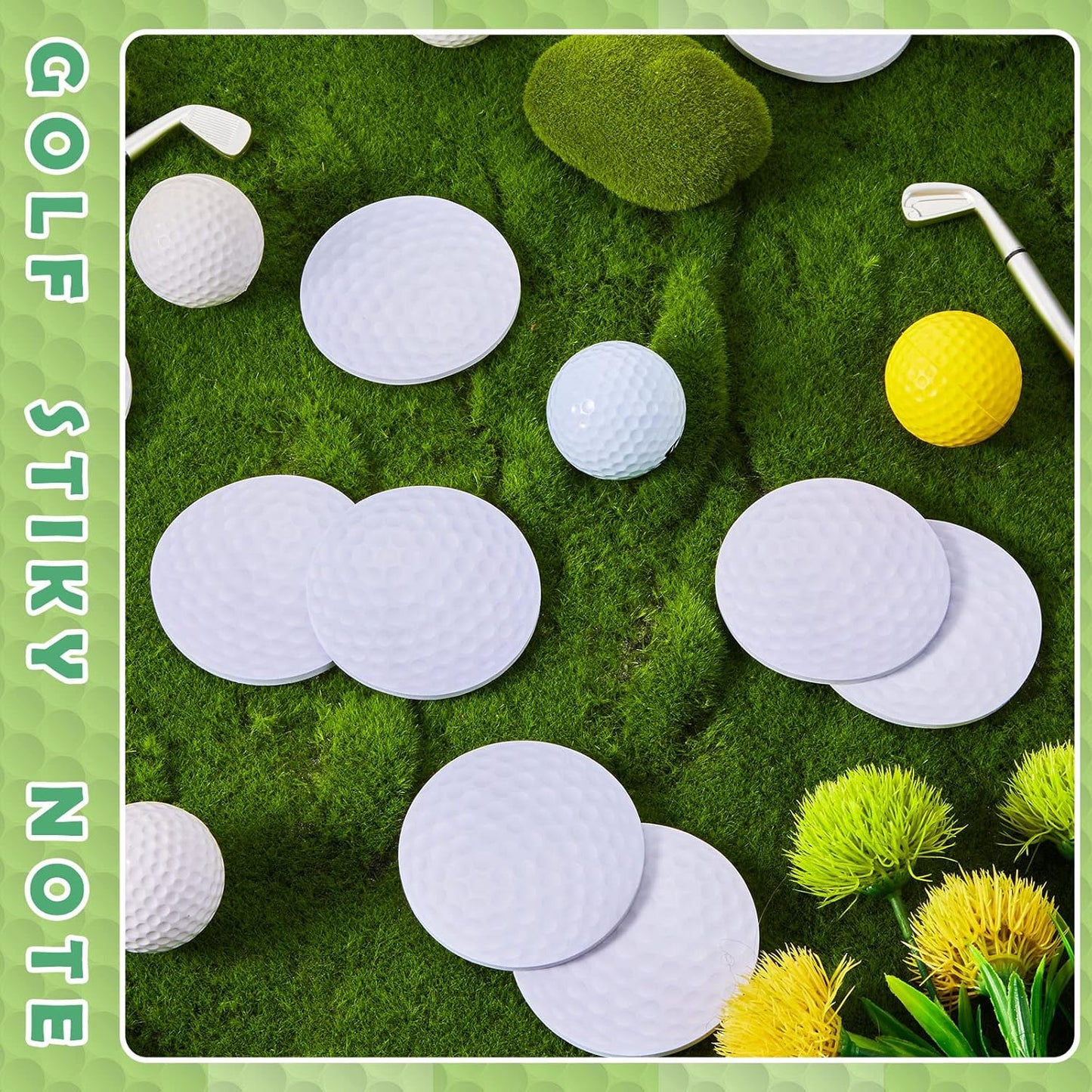 Chuangdi 24 Pcs Golf Sticky Notes Golf Ball Notepad Party Favors for School Office Coworkers Students Stationery Party Supply