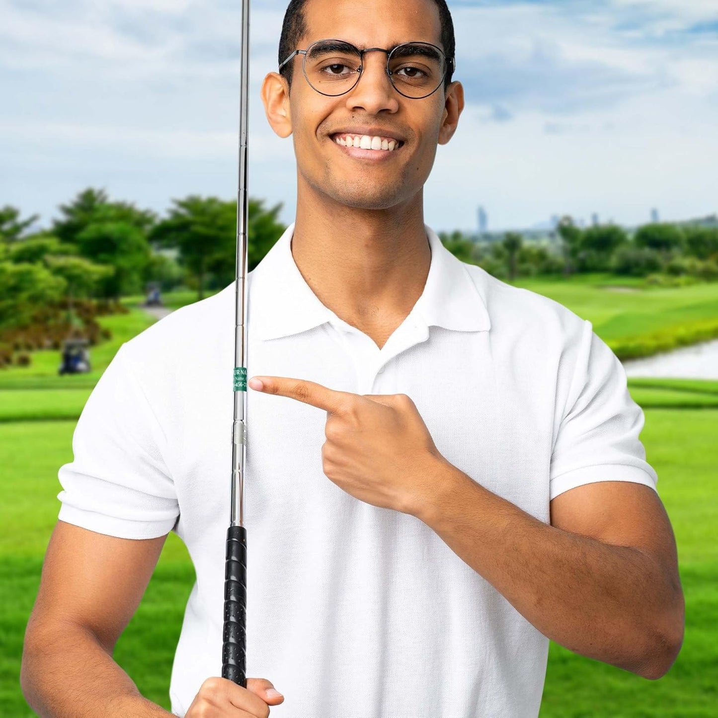 Custom Green Golf Club ID Labels, Personalized Golf Club Name Sticker,0.75x2 Inches, Set of 30, 4 Mil Vinyl Decal Stickers Weather Resistant, Made in USA by My Sign Center