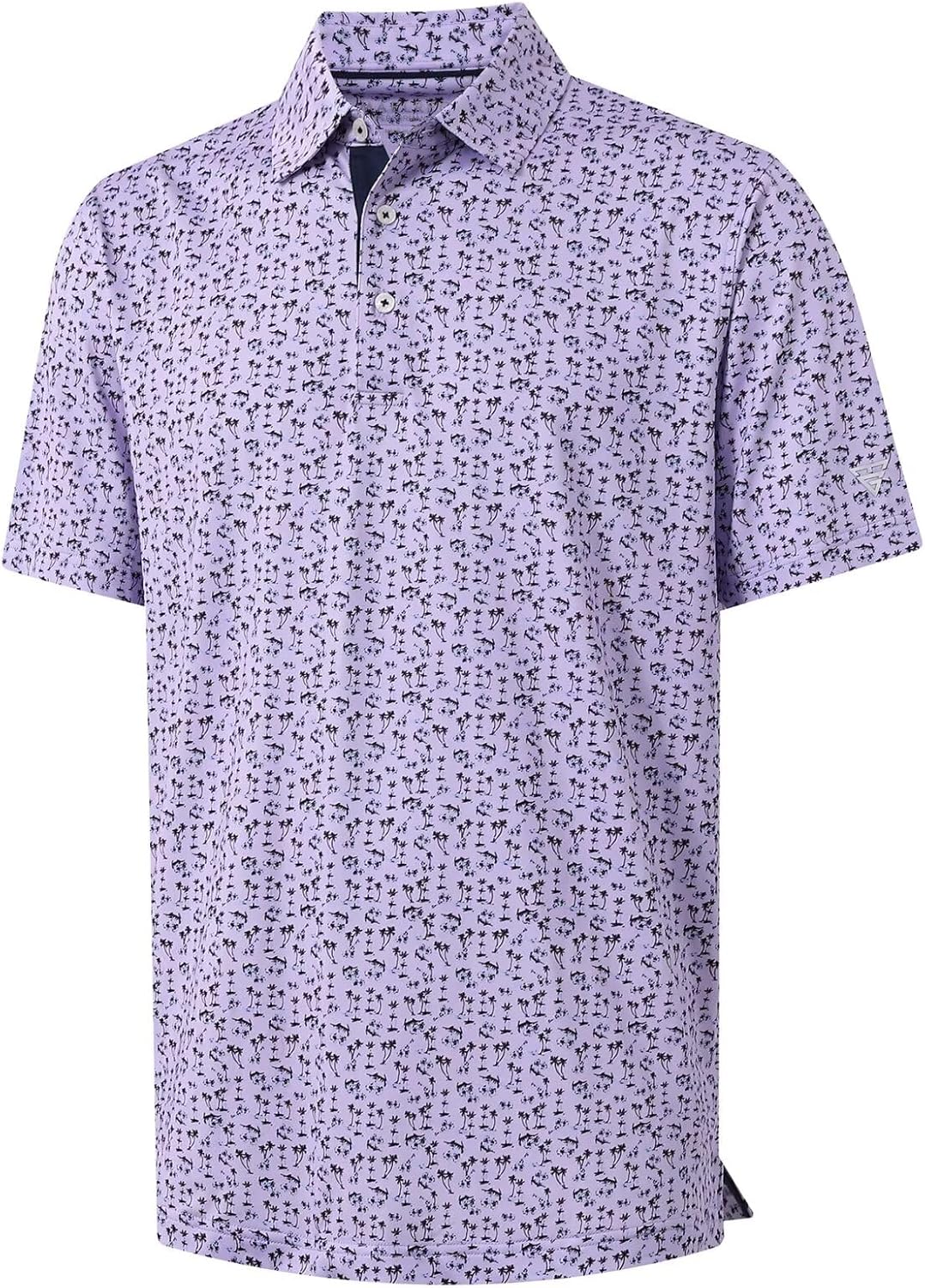 M MAELREG Mens Golf Shirt Short Sleeve Dry Fit Print Moisture Wicking Performance Patterns Collared Polo Shirt