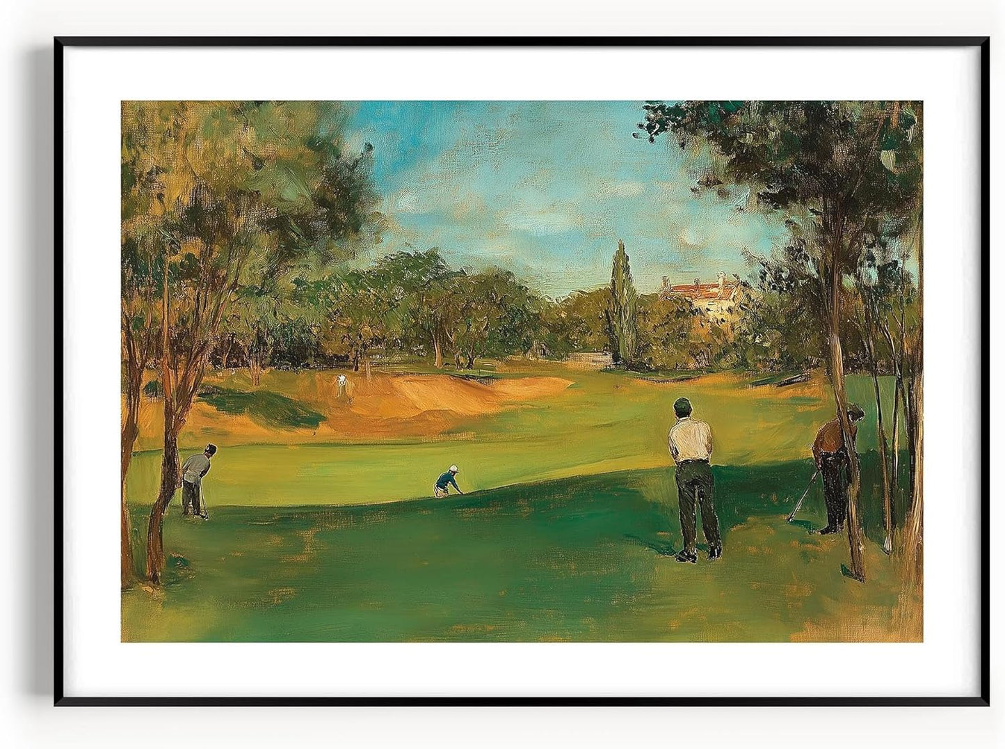 Vintage Golf Course Premium Giclee Fine Art Prints - Antique Style Golf Course Painting Posters, Golf Wall Art, Aesthetic Golfing Poster for Home Office Decor, Ready to Frame